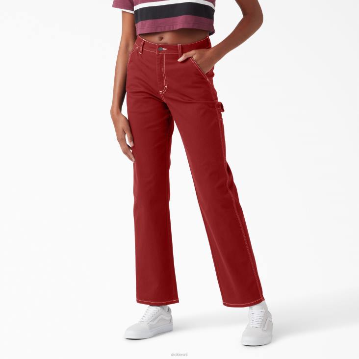 vrouwen Dickies hoog getailleerde timmermansbroek normaal kleding 6F0X1723