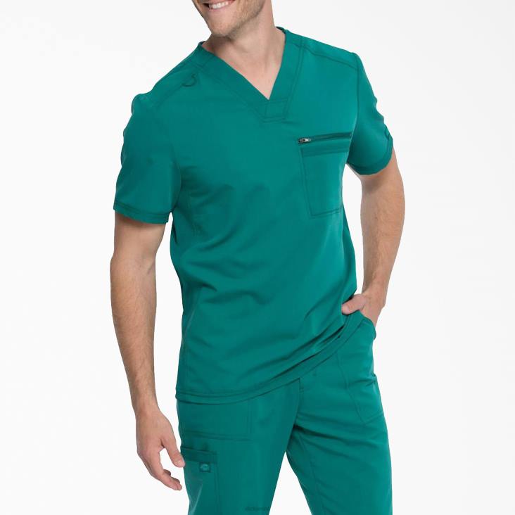 Heren Dickies balance top met v-hals jager groen (htr) kleding 6F0X1365