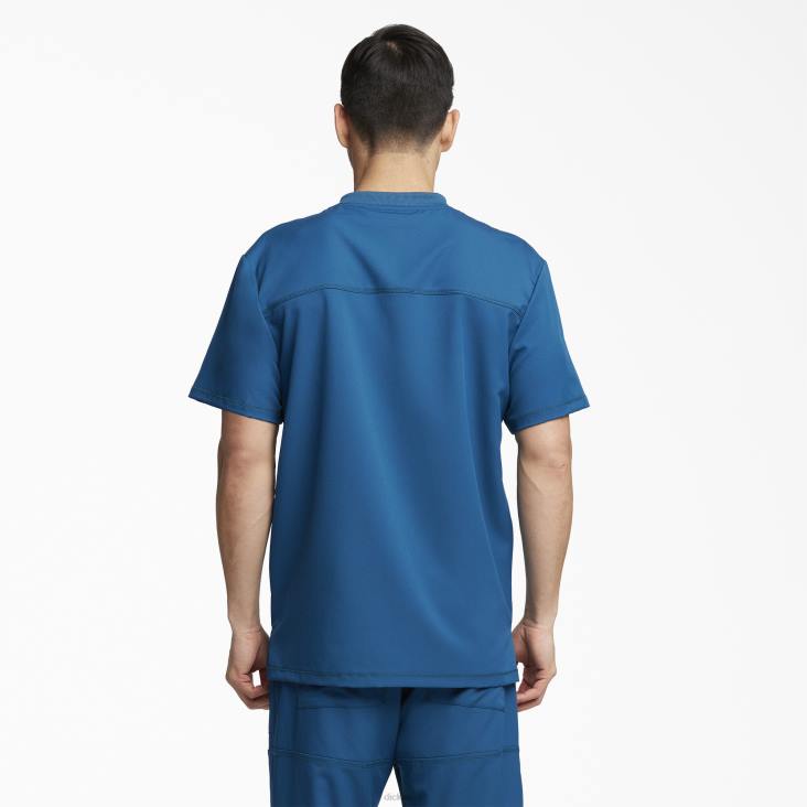 Heren Dickies dynamix scrub top met v-hals caribisch blauw (crb) kleding 6F0X1353