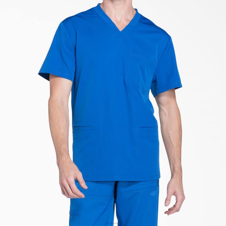Heren Dickies dynamix scrub top met v-hals koningsblauw (rb) kleding 6F0X1357