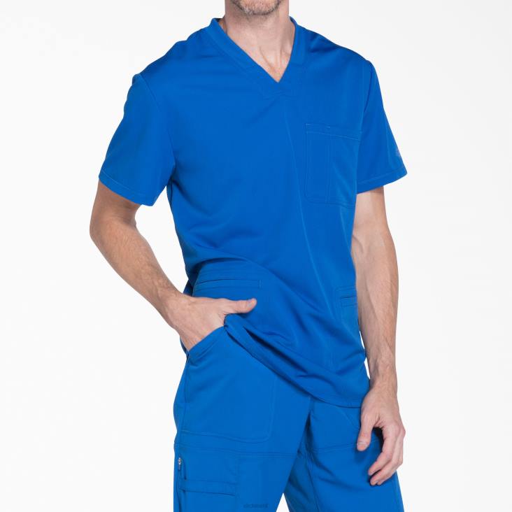 Heren Dickies dynamix scrub top met v-hals koningsblauw (rb) kleding 6F0X1357