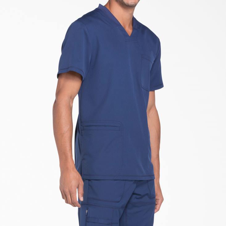 Heren Dickies dynamix scrub top met v-hals marineblauw (nvy) kleding 6F0X1355