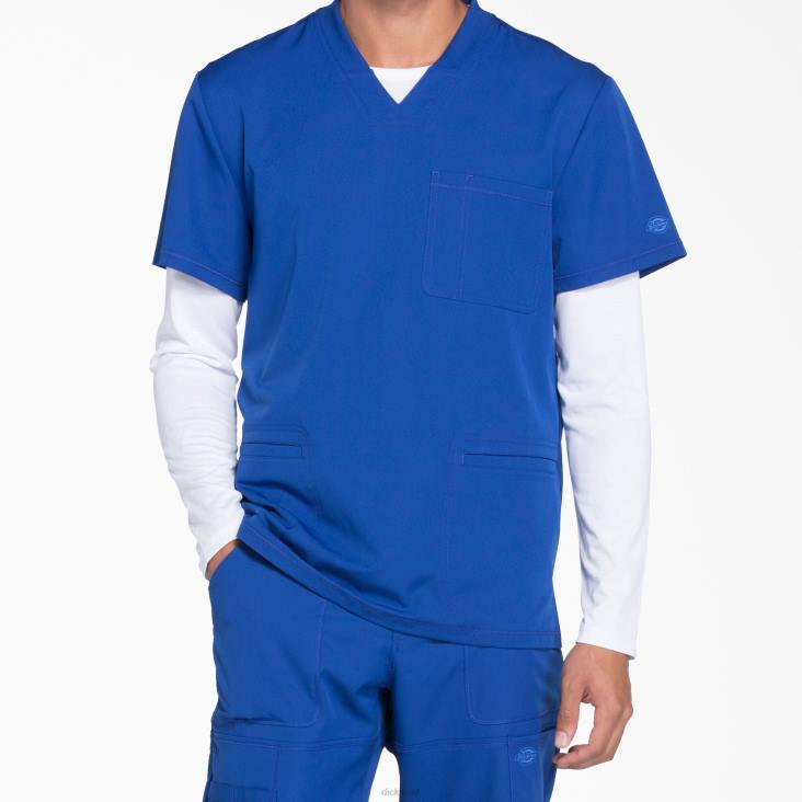 Heren Dickies dynamix scrub top met v-hals melkwegblauw (gbl) kleding 6F0X1354