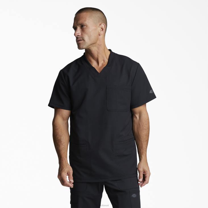 Heren Dickies dynamix scrub top met v-hals zwart (zwart) kleding 6F0X1351