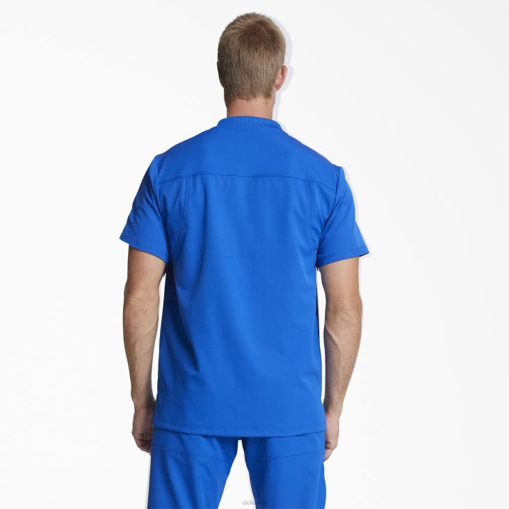 Heren Dickies dynamix scrubtop met v-hals en ritsvak koningsblauw (rb) kleding 6F0X1254