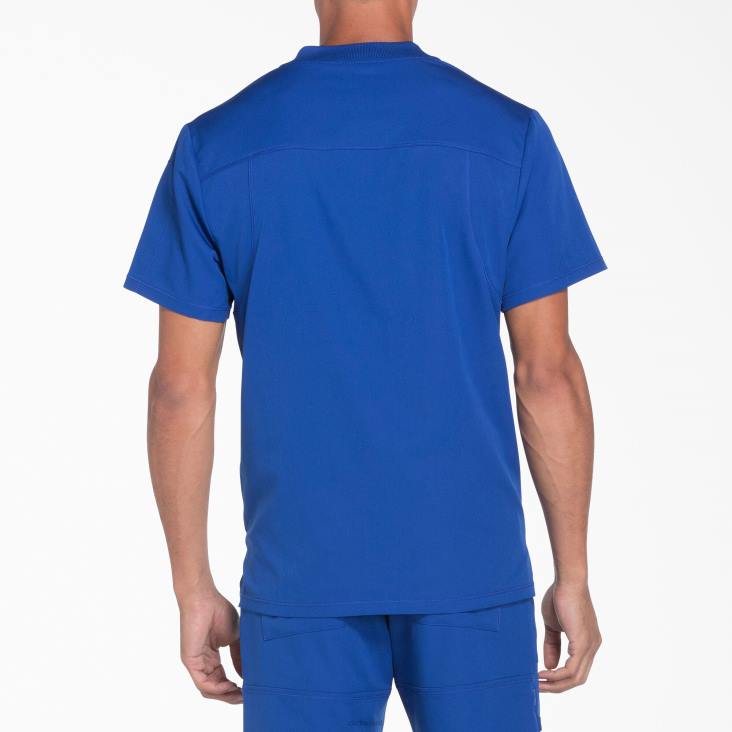 Heren Dickies dynamix scrubtop met v-hals en ritsvak melkwegblauw (gbl) kleding 6F0X1250