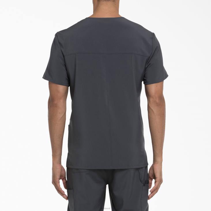 Heren Dickies eds essentials scrub top met v-hals en opgestikte zakken tin grijs (bank) kleding 6F0X1435