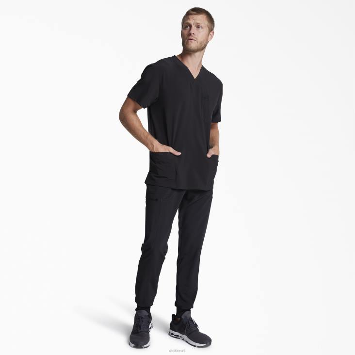 Heren Dickies eds essentials scrub top met v-hals en opgestikte zakken zwart (zwart) kleding 6F0X1430