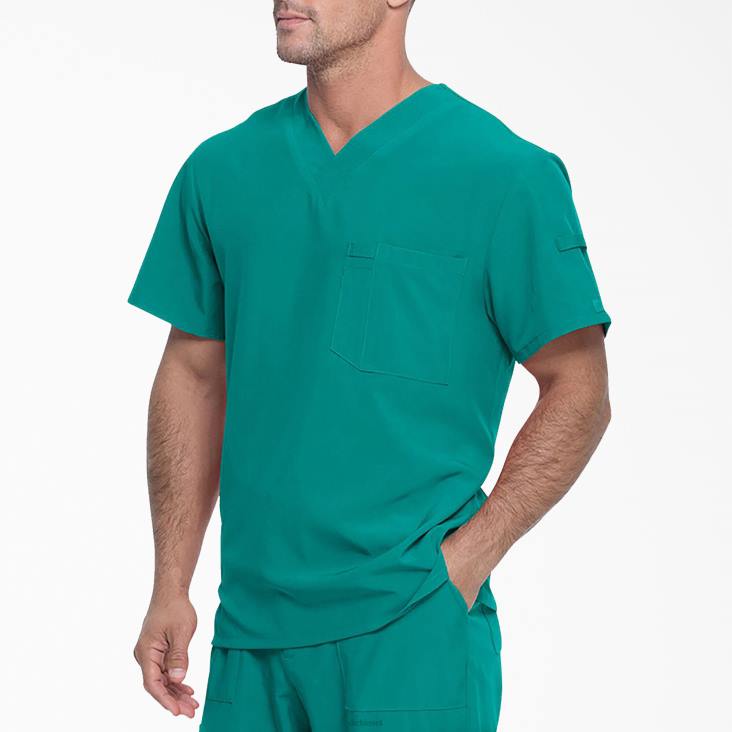 Heren Dickies eds essentials scrub top met v-hals groenblauw (dtl) kleding 6F0X1325