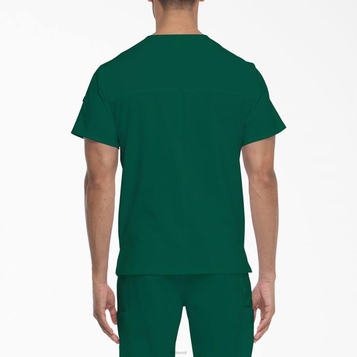Heren Dickies eds essentials scrub top met v-hals jager groen (htr) kleding 6F0X1329