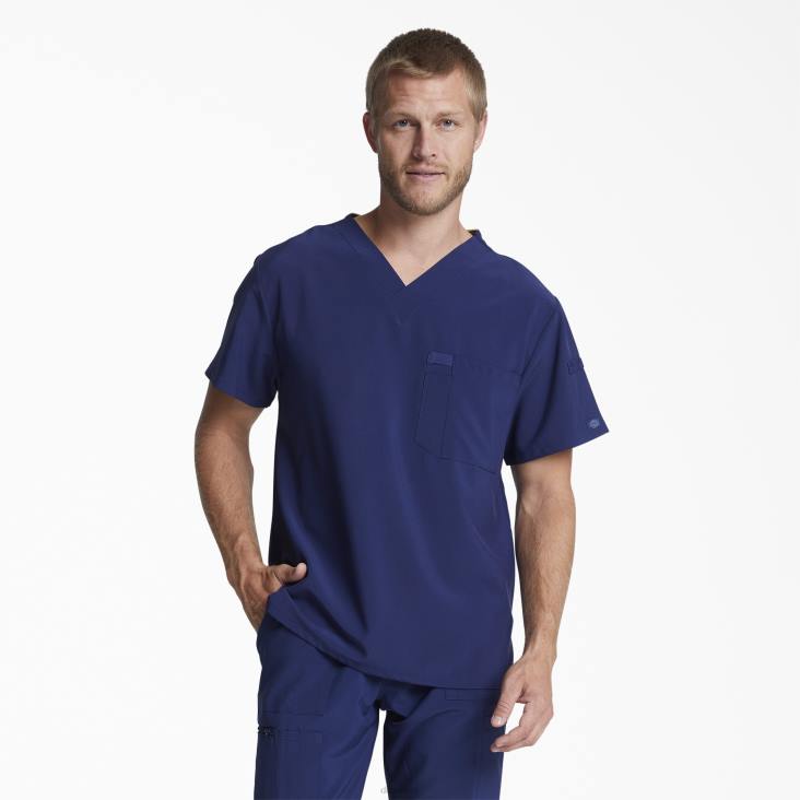 Heren Dickies eds essentials scrub top met v-hals marineblauw (nyps) kleding 6F0X1330