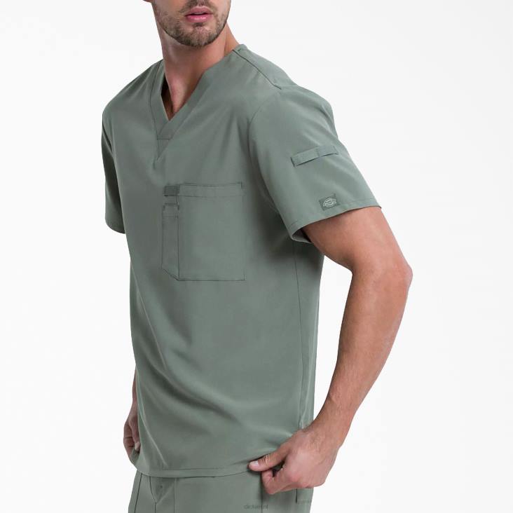 Heren Dickies eds essentials scrub top met v-hals olijfgroen (oli) kleding 6F0X1331