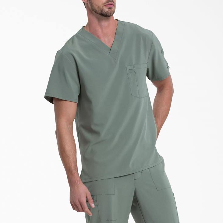 Heren Dickies eds essentials scrub top met v-hals olijfgroen (oli) kleding 6F0X1331