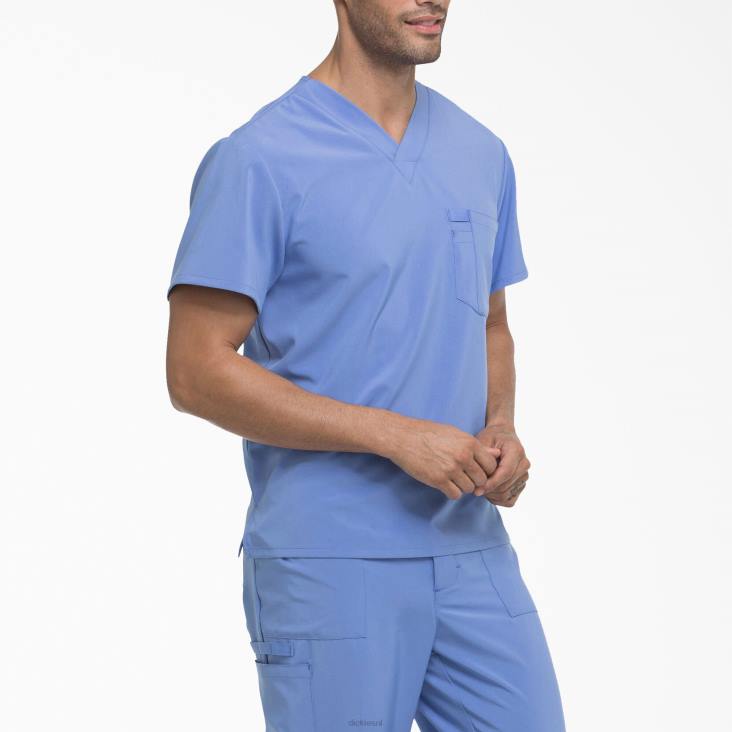 Heren Dickies eds essentials scrub top met v-hals plafond blauw (cbl) kleding 6F0X1323