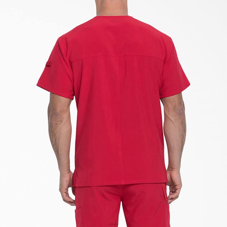 Heren Dickies eds essentials scrub top met v-hals rood (rd) kleding 6F0X1334