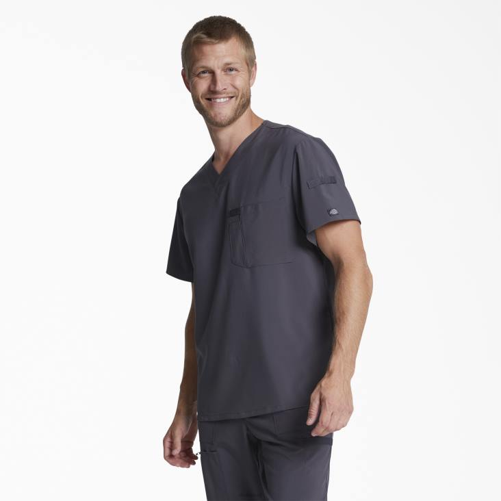 Heren Dickies eds essentials scrub top met v-hals tin grijs (bank) kleding 6F0X1332