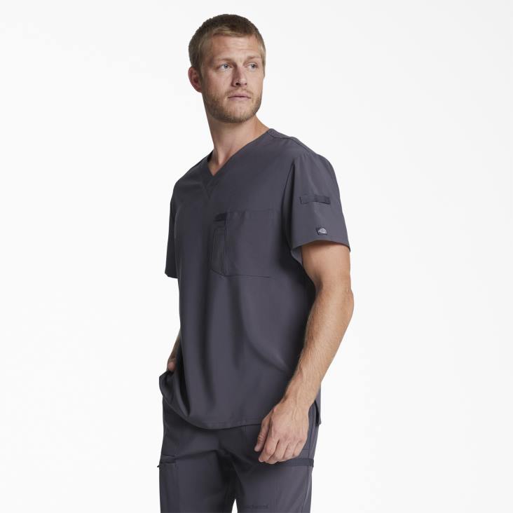 Heren Dickies eds essentials scrub top met v-hals tin grijs (bank) kleding 6F0X1332