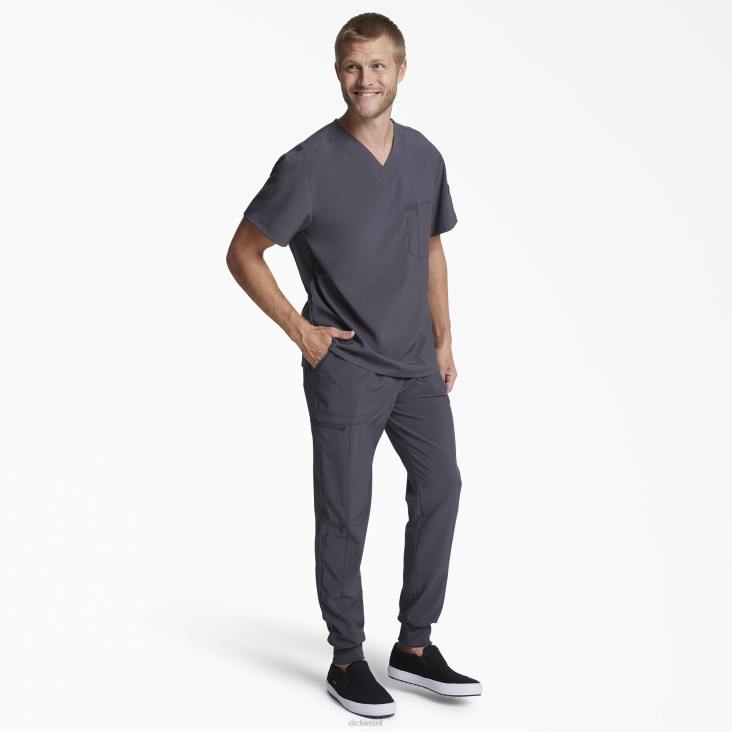 Heren Dickies eds essentials scrub top met v-hals tin grijs (bank) kleding 6F0X1332