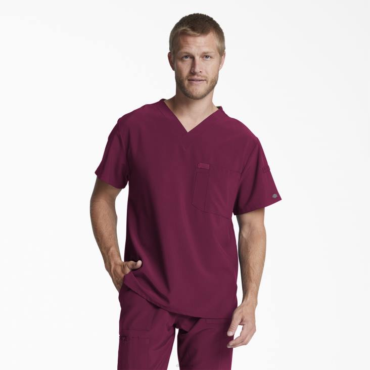 Heren Dickies eds essentials scrub top met v-hals wijn (winnen) kleding 6F0X1335