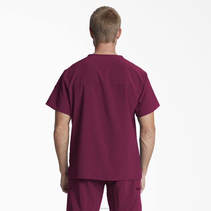Heren Dickies eds essentials scrub top met v-hals wijn (winnen) kleding 6F0X1335