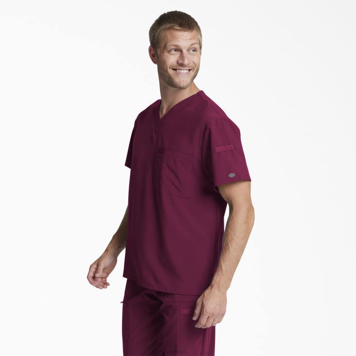 Heren Dickies eds essentials scrub top met v-hals wijn (winnen) kleding 6F0X1335