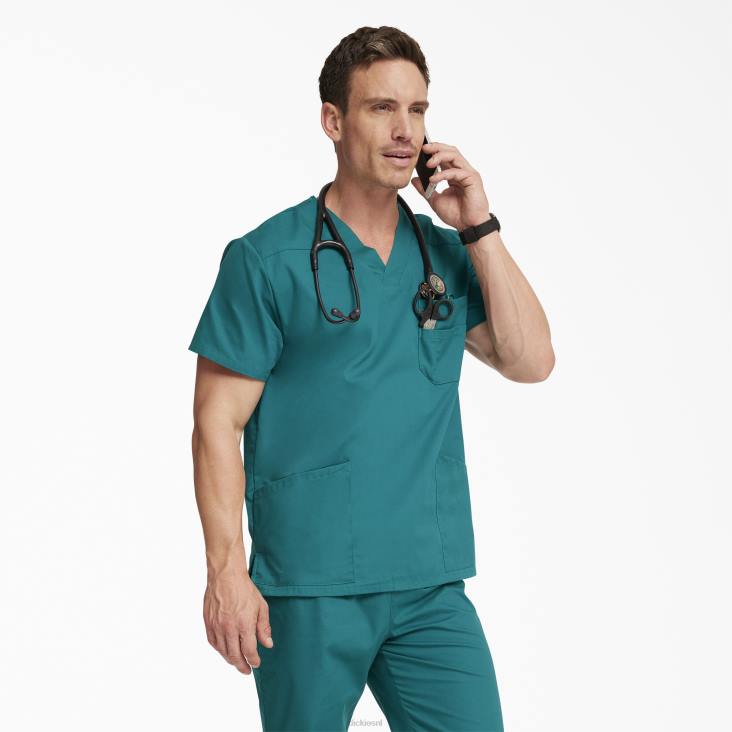 Heren Dickies eds kenmerkende scrubtop met v-hals normaal kleding 6F0X1263