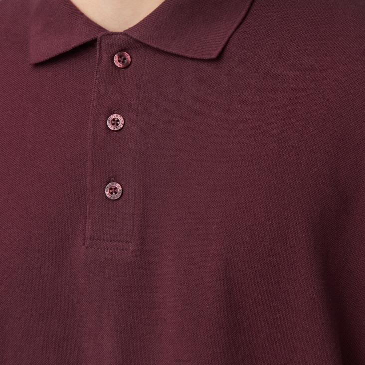 Heren Dickies piqué polo met korte mouwen voor volwassenen bordeaux (door) kleding 6F0X661