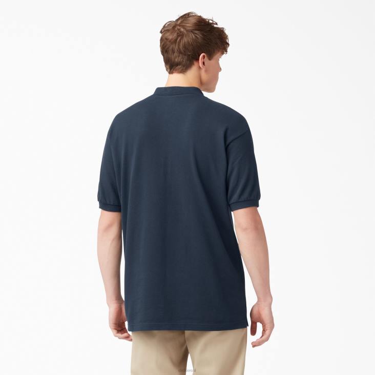 Heren Dickies piqué polo met korte mouwen voor volwassenen donker marineblauw (dn) kleding 6F0X662