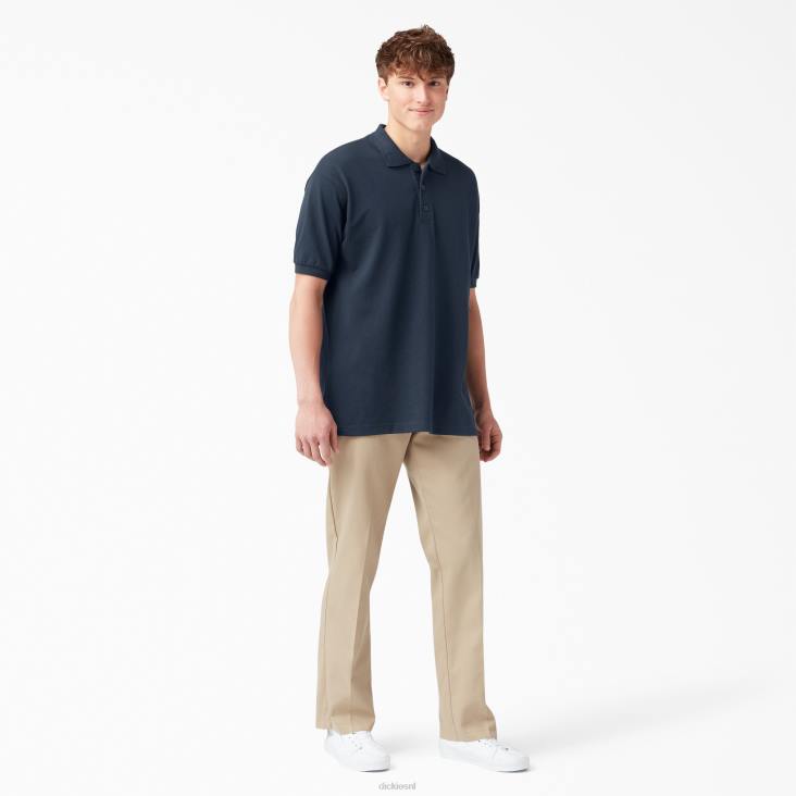 Heren Dickies piqué polo met korte mouwen voor volwassenen donker marineblauw (dn) kleding 6F0X662