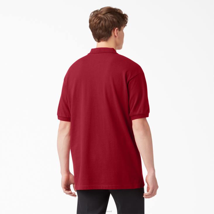 Heren Dickies piqué polo met korte mouwen voor volwassenen engels rood (er) kleding 6F0X663