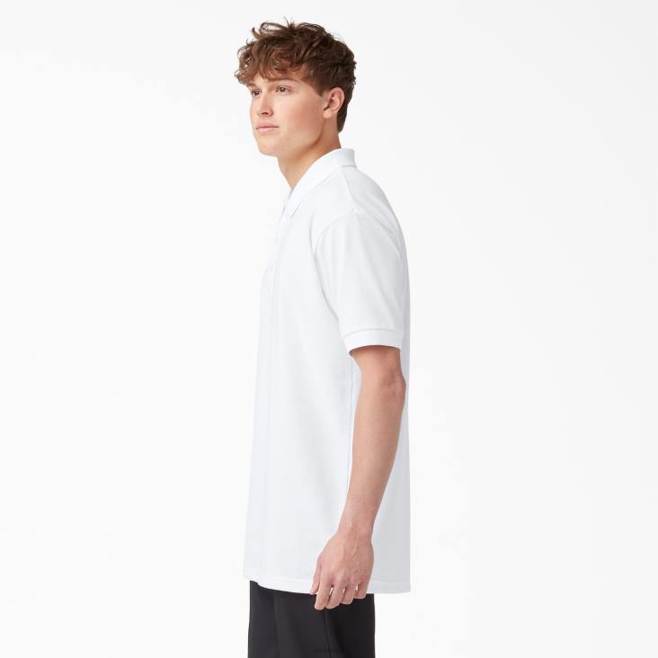 Heren Dickies piqué polo met korte mouwen voor volwassenen wit (wh) kleding 6F0X667