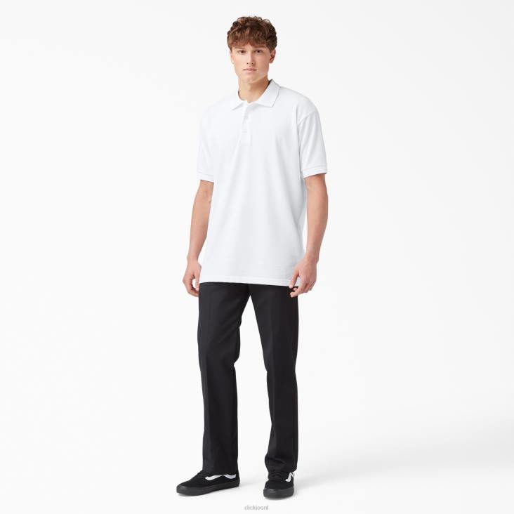 Heren Dickies piqué polo met korte mouwen voor volwassenen wit (wh) kleding 6F0X667
