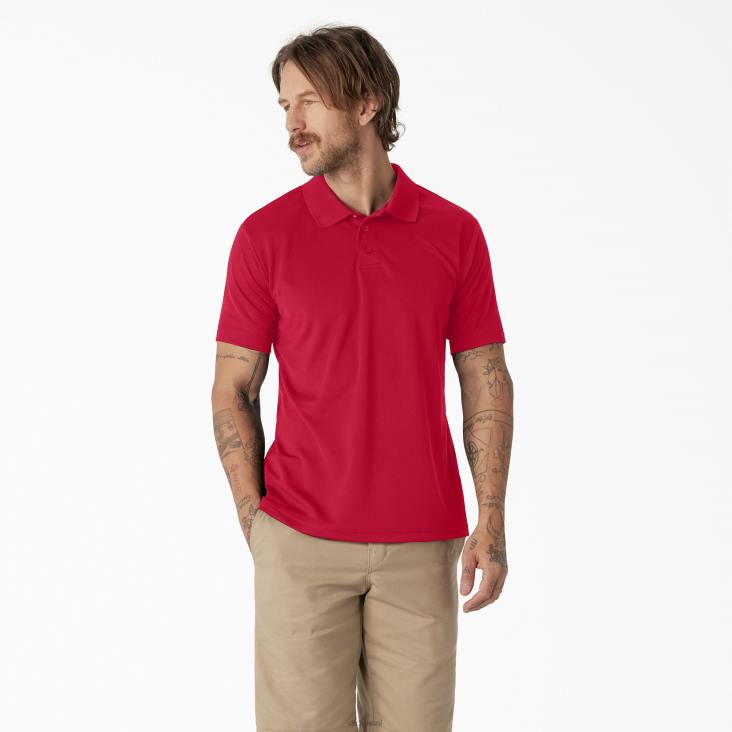 Heren Dickies prestatiepolo met korte mouwen appel rood (lr) kleding 6F0X672