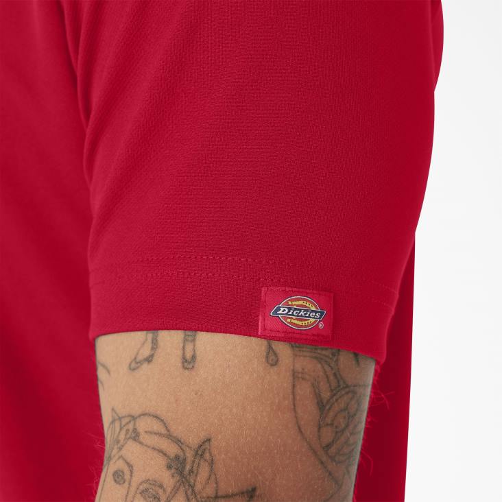 Heren Dickies prestatiepolo met korte mouwen appel rood (lr) kleding 6F0X672