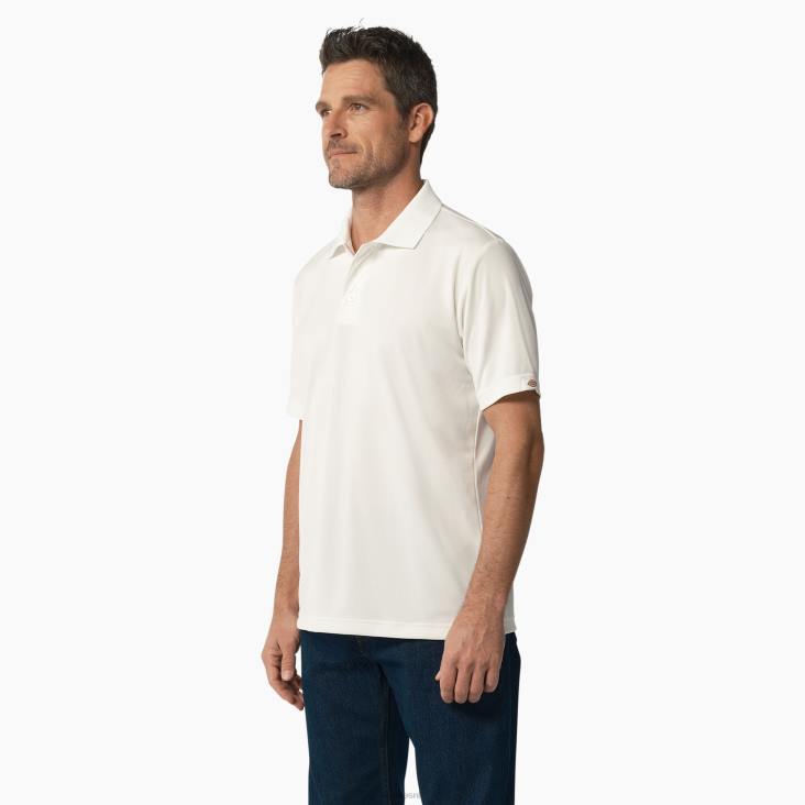 Heren Dickies prestatiepolo met korte mouwen wit (wh) kleding 6F0X673