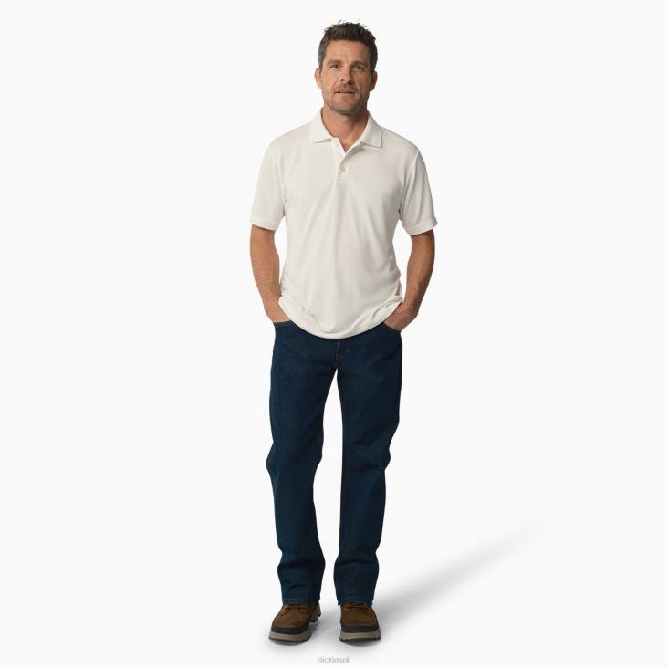 Heren Dickies prestatiepolo met korte mouwen wit (wh) kleding 6F0X673