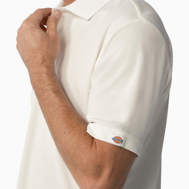 Heren Dickies prestatiepolo met korte mouwen wit (wh) kleding 6F0X673