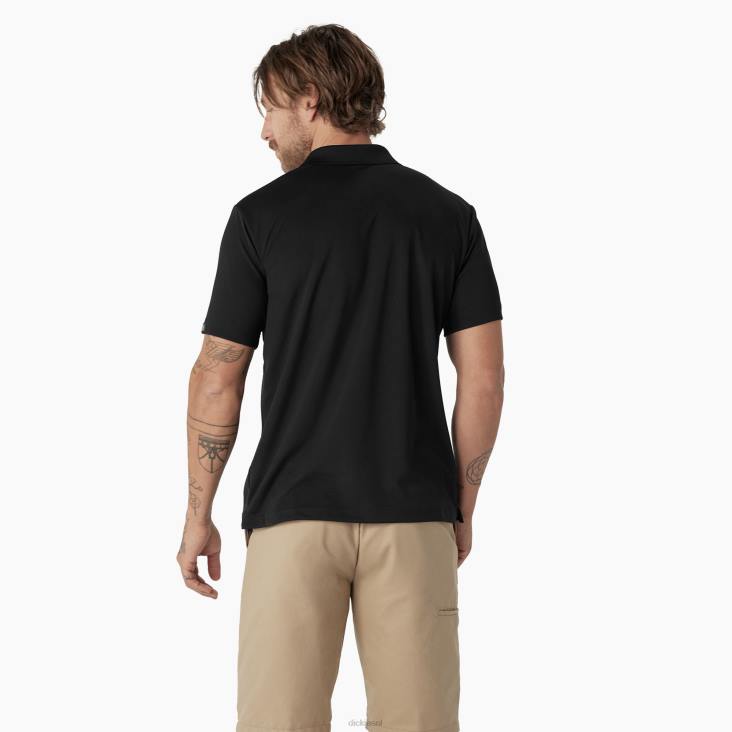Heren Dickies prestatiepolo met korte mouwen zwart (bkx) kleding 6F0X670