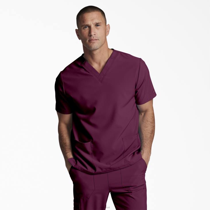 Heren Dickies unisex eds essentials scrub top met v-hals wijn (winnen) kleding 6F0X1407