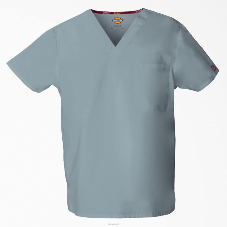 Heren Dickies unisex eds kenmerkende scrubtop met v-hals grijs (gy) kleding 6F0X1291