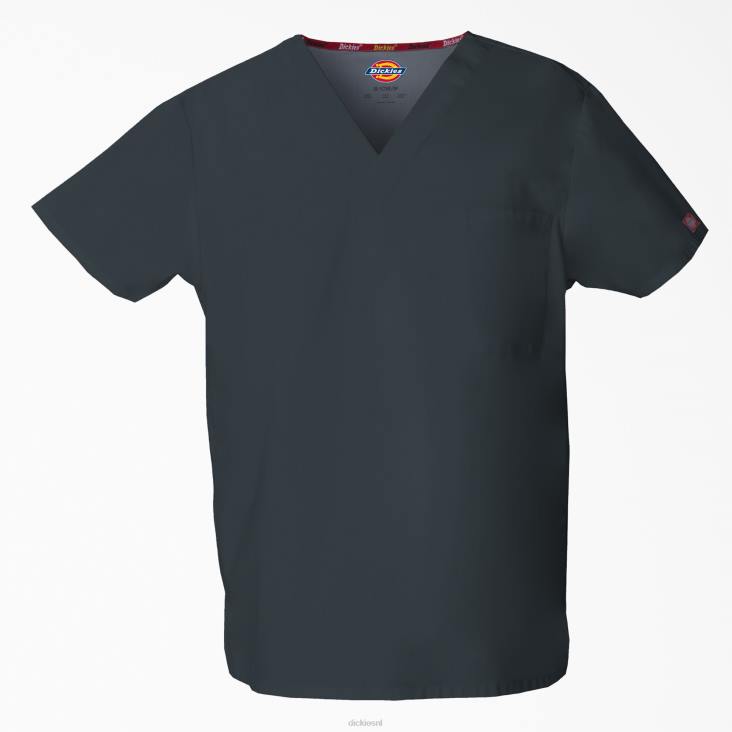 Heren Dickies unisex eds kenmerkende scrubtop met v-hals tin grijs (bank) kleding 6F0X1297