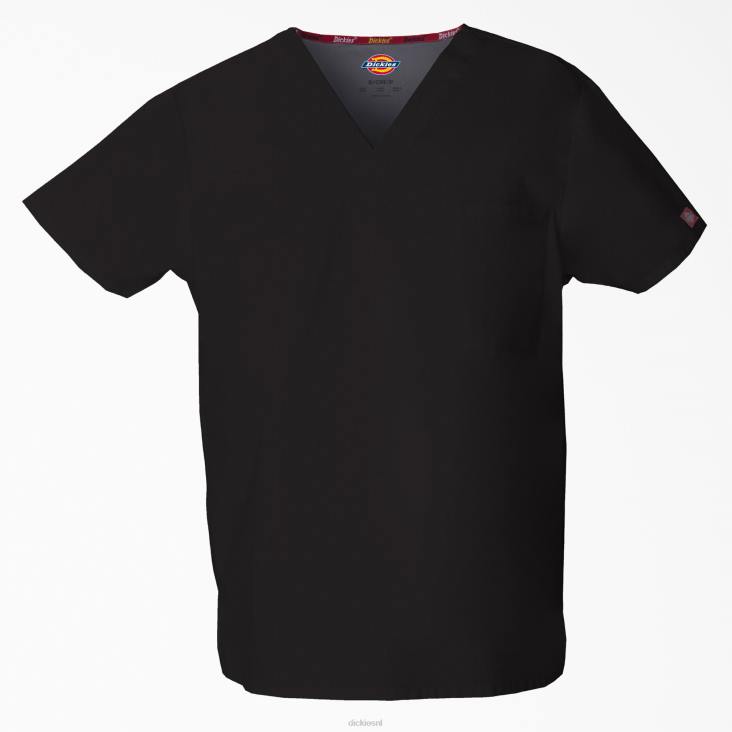 Heren Dickies unisex eds kenmerkende scrubtop met v-hals zwart (zwart) kleding 6F0X1283