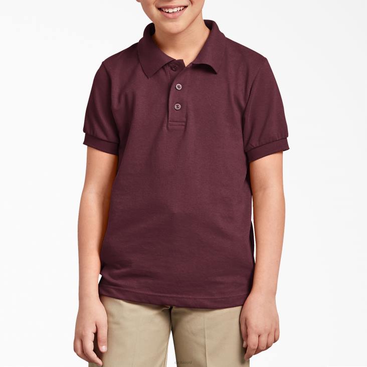 kinderen Dickies piqué polo met korte mouwen bordeaux (door) kleding 6F0X2672