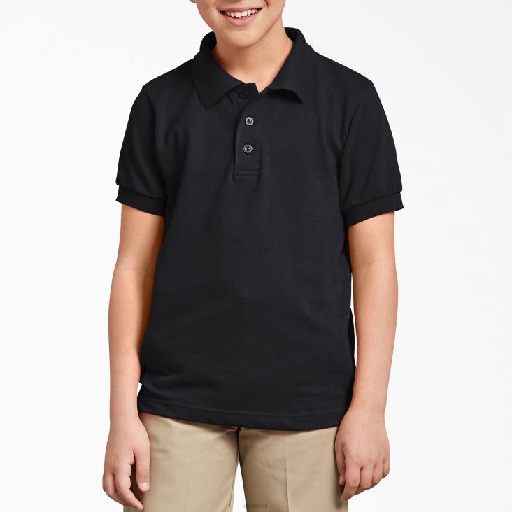 kinderen Dickies piqué polo met korte mouwen zwart (bk) kleding 6F0X2671