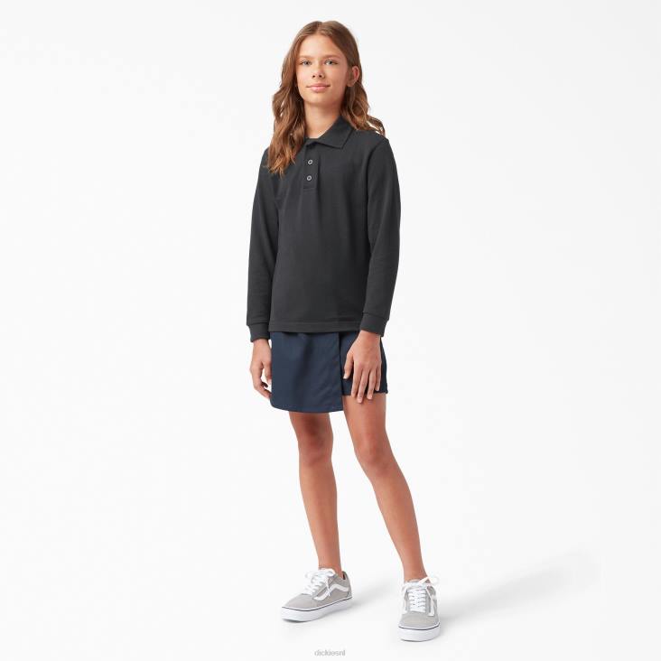 kinderen Dickies piqué polo met lange mouwen zwart (kbk) kleding 6F0X2697