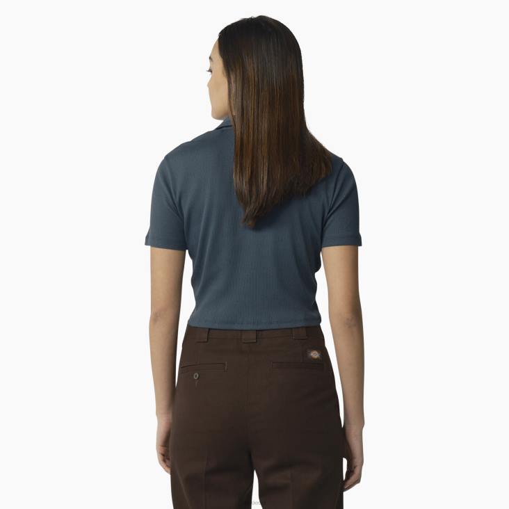 vrouwen Dickies Tallasee cropped polo met korte mouwen luchtmacht blauw (af) kleding 6F0X2129