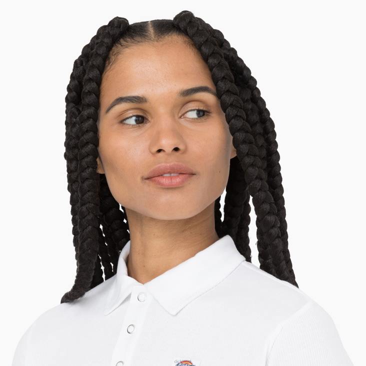vrouwen Dickies Tallasee cropped polo met korte mouwen wit (wh) kleding 6F0X2130
