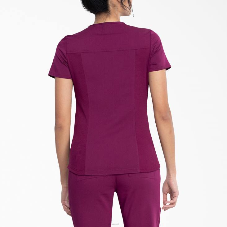vrouwen Dickies balance top met v-hals en ritszak wijn (winnen) kleding 6F0X2481