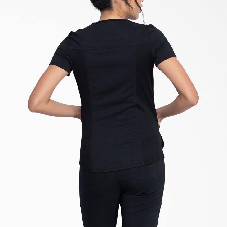 vrouwen Dickies balance top met v-hals en ritszak zwart (zwart) kleding 6F0X2473