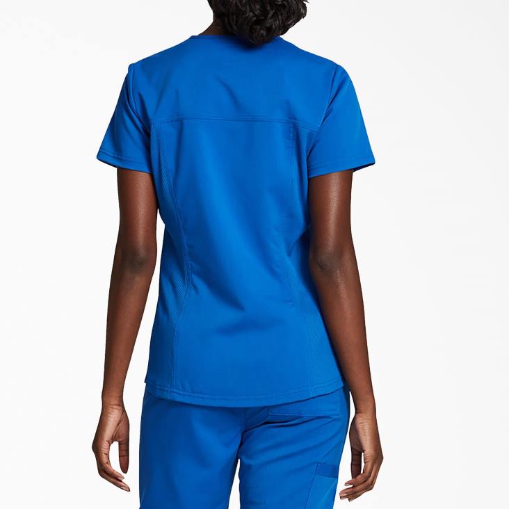 vrouwen Dickies balance top met v-hals op de borstzak koningsblauw (rb) kleding 6F0X2601